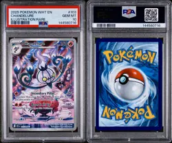 2025 POKEMON WHT EN-WHITE FLARE ILLUSTRATION RARE #103 CHANDELURE PSA 10 - Image 1
