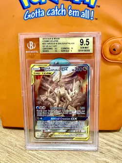 Pokemon Arceus & Dialga & Palkia GX Cosmic Eclipse Alt Art #221 BGS 9.5 (PSA 10) - Image 3