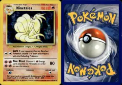 NINETALES 12/102 HOLO HOLO RARE BASE SET UNLIMITED POKEMON HOLO MP - Image 1
