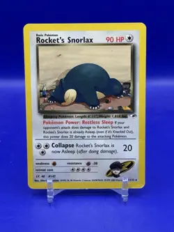 Pokemon Rocket's Snorlax 33/132 Team Rocket Rare Regular 90 HP English 2000 WOTC - Image 1