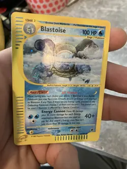 Blastoise 4/165 Expedition 2002 Holo e-Series Pokemon TCG HAND SWIRL 🌀 - Image 1