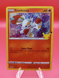 2021 Pokemon Celebrations McDonald's Promo Scorbunny #16 VLP - Image 1