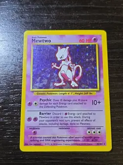 Mewtwo 10/102 Pokemon TCG 1999 Base Set Holo Unlimited Rare - Image 1