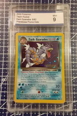 2000 POKEMON TEAM ROCKET PRERELEASE Dark Gyarados 8/82 HOLO FOIL RARE 9 MINT - Image 1