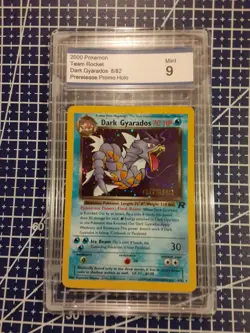 2000 POKEMON TEAM ROCKET PRERELEASE Dark Gyarados 8/82 HOLO FOIL RARE 9 MINT - Image 2