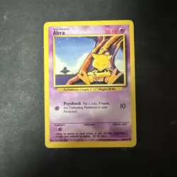 Abra 43/102 Base Set Common Pokemon Card Unlimited Edition WOTC D49 - Image 1
