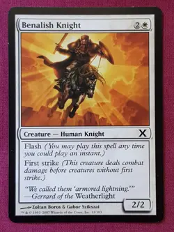 Magic The Gathering 10TH EDITION BENALISH KNIGHT white card MTG - Image 1