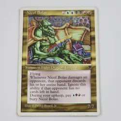 MTG Nicol Bolas Chronicles LP Magic The Gathering Card Elder Dragon Legend Vtg - Image 1