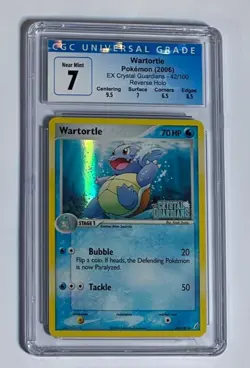 CGC 7 Wartortle EX Crystal Guardians 42/100 Reverse Holo Stamped Pokemon Card - Image 1