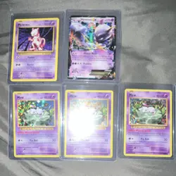 Pokemon TCG 5 Holo & Regular Basic EX Card Lot - Mewtwo, Mew, Mewtwo EX English - Image 1