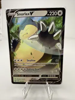 Snorlax V 141/202 - Sword & Shield NM/Mint Full Art Ultra Rare Pokemon Card - Image 1