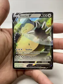Snorlax V 141/202 - Sword & Shield NM/Mint Full Art Ultra Rare Pokemon Card - Image 3