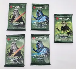 Magic the Gathering Zendikar Rising Draft Booster Packs MTG Lot of 5 Sealed - Image 1