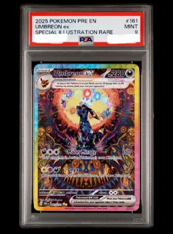 PSA 9 Pokemon Prismatic Evolutions Umbreon ex Special Illustration Rare #161 - Image 1