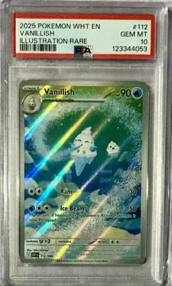 2025 POKEMON WHT EN-WHITE FLARE ILLUSTRATION RARE #112 VANILLISH PSA 10 - Image 1