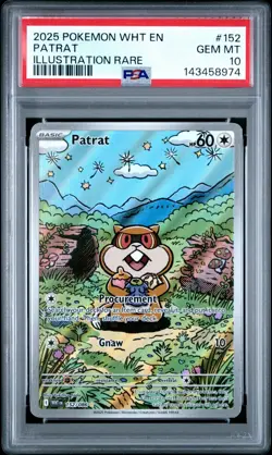 Pokemon 2025 Patrat 152/086 Full Art IR White Flare GEM MINT PSA 10 - Image 1
