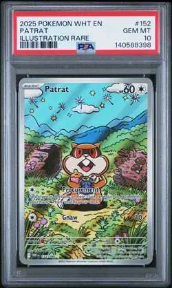 2025 POKEMON WHITE FLARE EN PATRAT ILLUSTRATION RARE 152/086 MINT PSA 10 🐦‍🔥 - Image 1