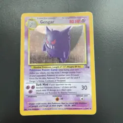 Gengar 5/62 Fossil Unlimited - Holo Rare - 1999 WOTC Pokemon Card TCG - Image 1
