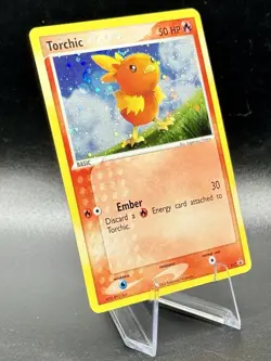 Torchic 017 Black Star Promo Pokemon Nintendo Promos Vintage Holo Swirl LP/NM - Image 1
