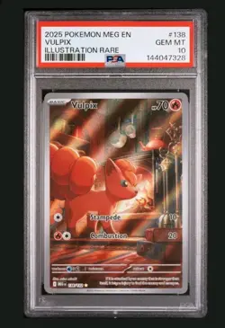 2025 Pokemon Vulpix #138 PSA 10 GEM MINT Illustration Rare Full Art - Image 1