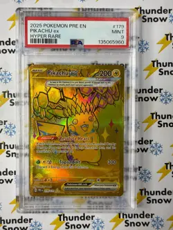 Pikachu ex #179 Hyper Rare 2025 Pokemon Prismatic Evolutions PSA 9 - Image 1