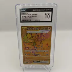 CGC 10 Gem Mint Pikachu Ex 236/187 GOLD ULTRA RARE Japanese Pokemon TCG - Image 1