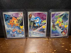 Pokemon First Partner Illustration Collection Turtwig Chimchar Piplup Promo - Image 1