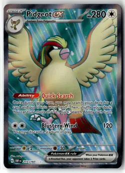 Pidgeot ex ⭐ 217/197 Holo Ultra Rare Obsidian Flames 2023 Pokemon NM - Image 1