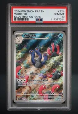 🚨 2024 Pokemon Paf EN-Paldean Fates Wugtrio #224/091 Illustration Rare PSA 10 - Image 1