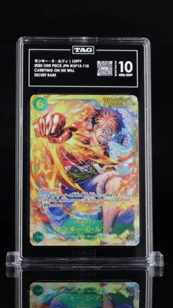 TAG 10 GEM MINT Japanese One Piece 2025 Monkey D. Luffy OP13-118 Carrying on NR6 - Image 1