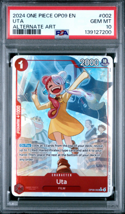 Uta 2024 ONE PIECE English OP09 Alternate Art #002 PSA 10 - Image 1