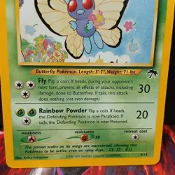 Pokemon TCG Butterfree Southern Islands Promo Card 09/18 LP+ Condition - Image 3