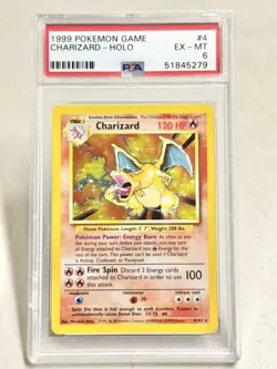 Charizard Base Set Holo 4/102 PSA 6 Pokemon TCG Unlimited Rare Card - Image 1