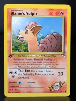BLAINES VULPIX 65/132 2000 GYM HEROES SET POKEMON CARD 1st EDITION - Image 1