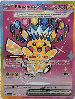 Pokemon Pikachu ex 219/191 Sv08: Surging Sparks Ultra Rare Holo Full Art Card - Image 1