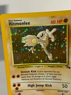 Pokemon Hitmonlee Fossil Holo Rare Card 7/62 - HP/MP - 1999 WOTC Vintage - Image 4
