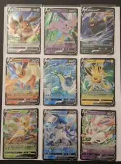 Eevee Evolutions V Promo Complete SWSH 9 Card Set Eeveelutions Pokemon NM LP - Image 1