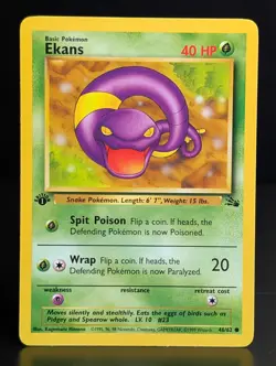 EKANS 46/62 1999 FOSSIL SET POKEMON CARD 1st EDITION - Image 1