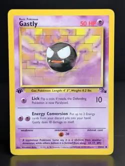 GASTLY 33/62 1999 FOSSIL SET POKEMON CARD 1st EDITION - Image 1