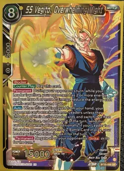 NM Dragon Ball Super tcg SS Vegito Overwhelming Might SR Foil Card BT20-099 - Image 1