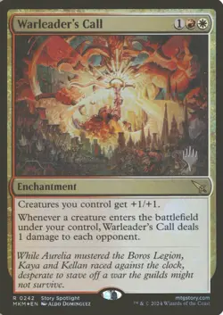 MTG Warleader's Call (0242) *Foil* Promo Stamp Murders at Karlov Manor MT/NM - Image 1