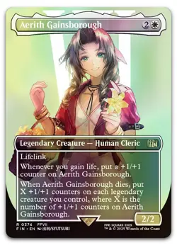 Aerith Gainsborough (Borderless) #374 (Foil) (NM) Final Fantasy FIN Magic MTG - Image 1