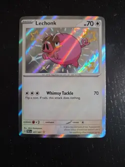 Pokemon Lechonk TCG Card Sv: Paldean Fates, Shiny Rare Holo, 207/091 - Image 1