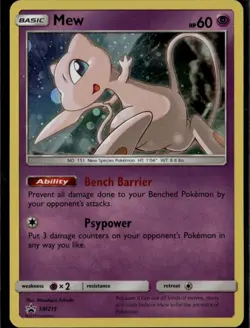 Mew Promo SM Promos SM215 Psychic Holofoil Pokemon Card - Image 1