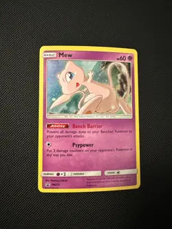 Pokemon TCG Mew SM215 Sun & Moon Black Star Promo Cosmos Holo - Image 1