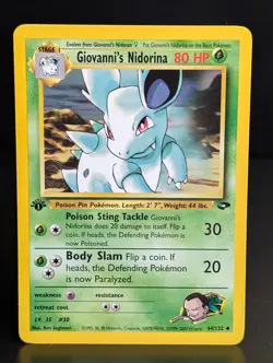 GIOVANNIS NIDORINA 44/132 1999 GYM CHALLENGE SET POKEMON CARD 1st EDITION - Image 1