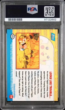 1999 TOPPS POKEMON PIKACHU'S VACATION LOOKS LIKE TROUBLE FOIL PSA 10 POP 6 - Image 5
