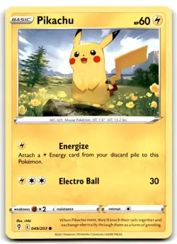 2021 Sword & Shield - Evolving Skies Pikachu 3 Basic/Common #49 - Image 1