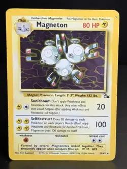 MAGNETON 11/62 1999 FOSSIL SET POKEMON CARD HOLO - Image 1