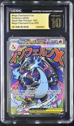 MEGA CHARIZARD X EX UPC Black Star Promo #023 CGC Pristine 10 Pokemon - Image 1